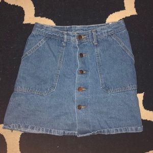 Romwe Button Up Jean Skirt